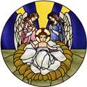 Manger Scene with Two Angels