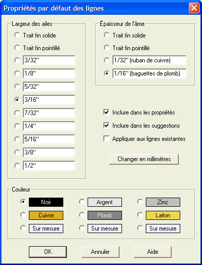 default line properties