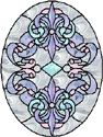 Fleur de Lis and Ribbon Oval II