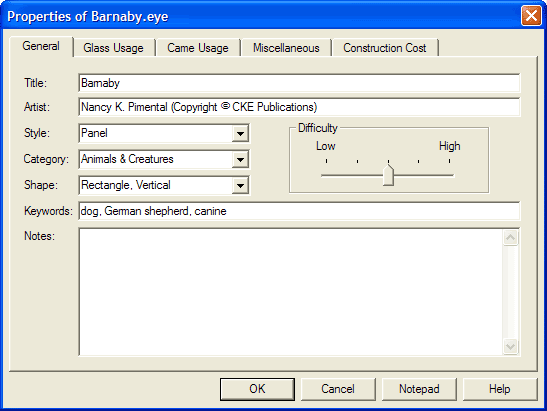 properties dialog box